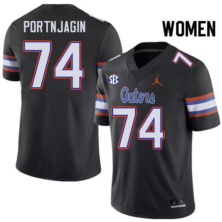 Women #74 Noel Portnjagin Florida Gators College Football Jerseys Stitched-Black